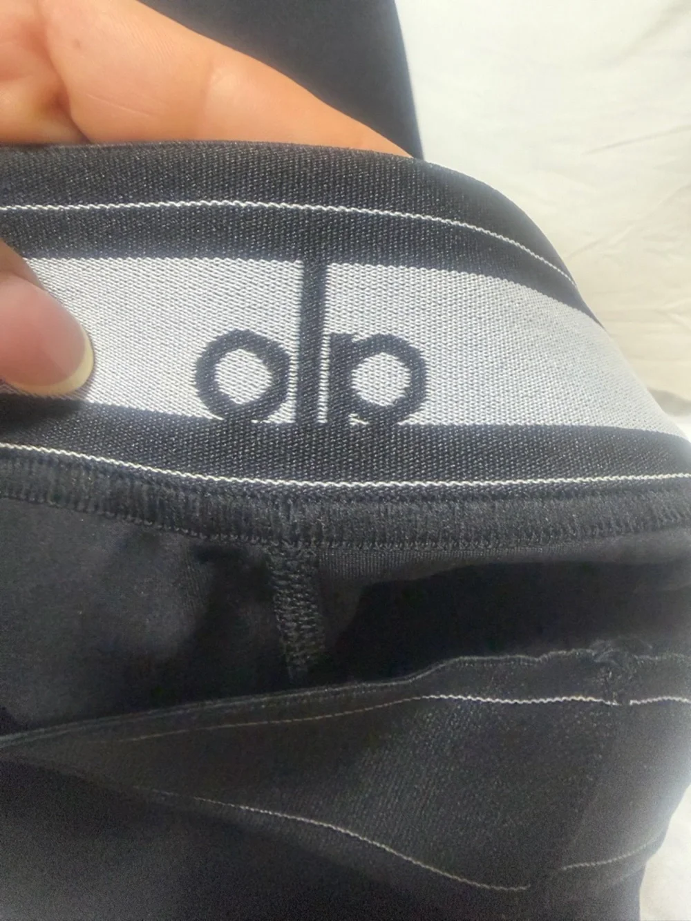 ALO Yoga Black Leggings with Branded Waistband - Picture 3 of 6
